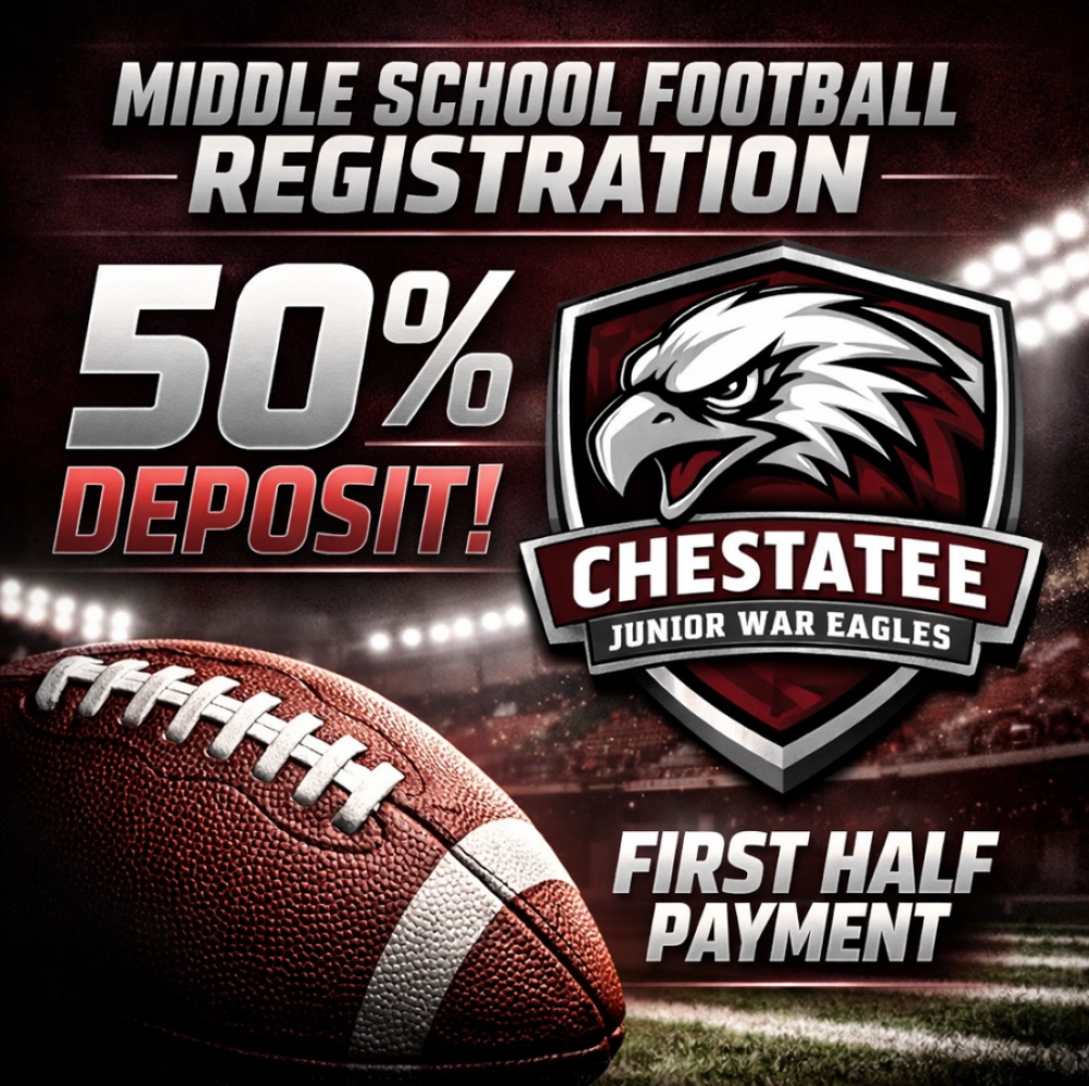 Middle School Football -Signup - 50% deposit