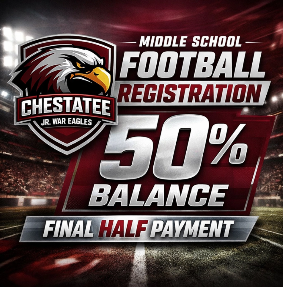Middle School Football -Signup - Final 50% payment